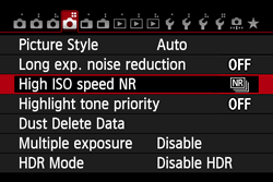 high iso speed nr canon