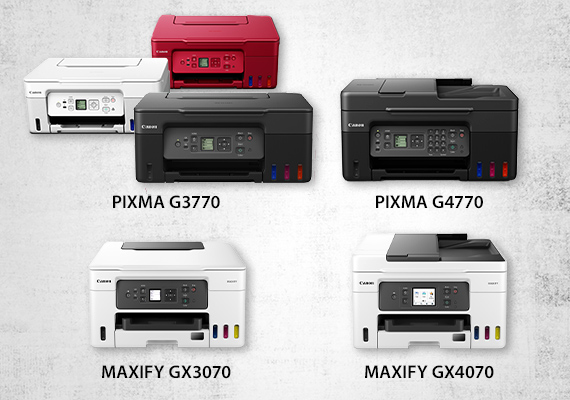 佳能全新PIXMA G系列及MAXIFY GX系列 加墨式多合一打印機 高效率及極低打印成本 滿足家用及商用不同需要