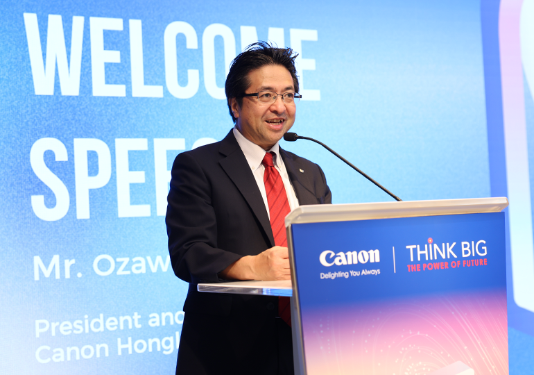 Mr. Kazuhiro Ozawa, the President and CEO of Canon Hong Kong greeted business leaders with Canon Hong Kong’s revolutionary technological breakthrough and encouraged guests to stay ahead of the curve.